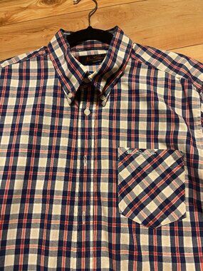 Ben Sherman long sleeve - Red blue check shirt XL